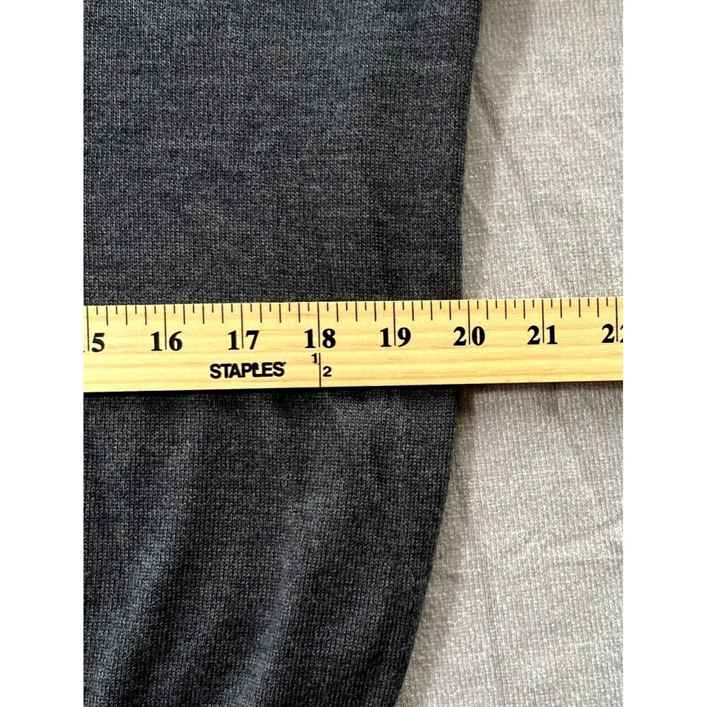 J Crew Merino Wool Blend Sweater Mens XL V-Neck Heather Charcoal Gray Washable